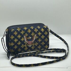 Vera Bradley Celebrates Us Navy 250th Birthday Navy and‎ Gold Crossbody Bag
